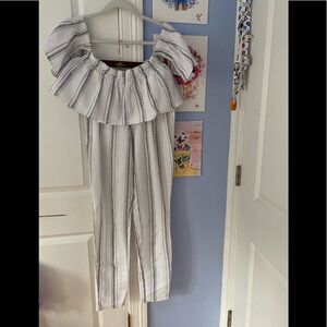 L’Atiste linen pleated striped set of  pants and top